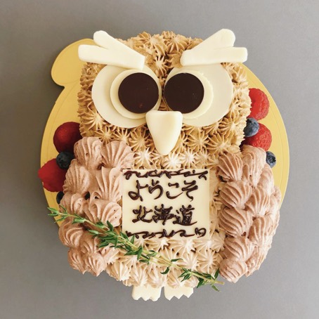 ふくろうのバタークリームオーダーケーキ